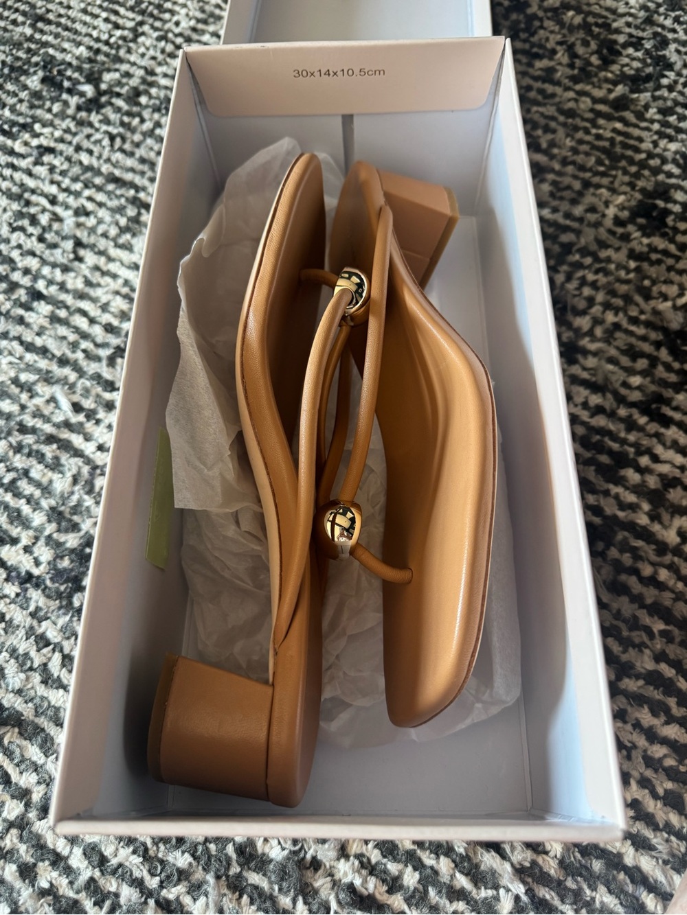 Loeffler Randall Odessa Block Heel Thong Sandals with Gold Sz 8 - Picture 5 of 5